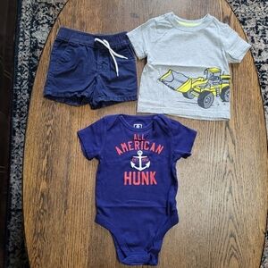 Bundle/Lot of 3 Infant Boy's Summer Clothes Size 6-12 Months